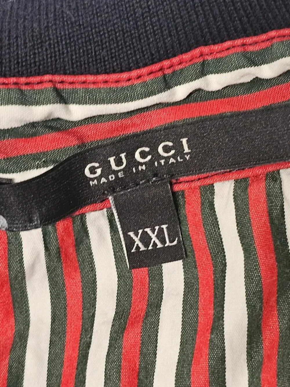 Gucci Navy Blue Polo Shirt Men Size XXL Short/Sleeve